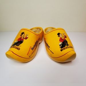 Vintage Imported Heineken Holland Wooden Clogs One pair